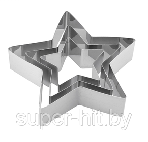 Набор форм для выпечки звезды (нержавеющая сталь) 3 шт., фото 2