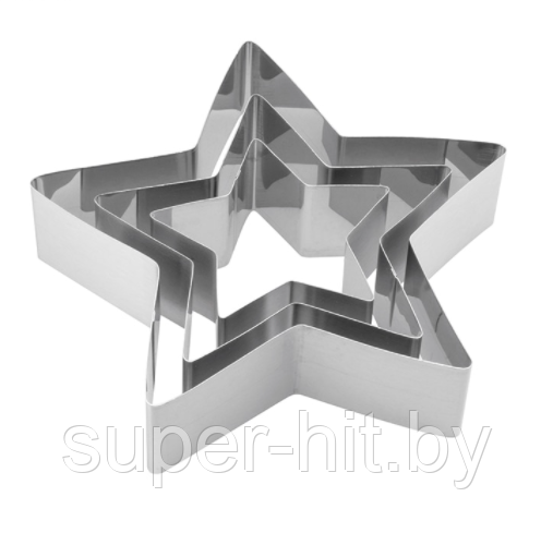 Набор форм для выпечки звезды (нержавеющая сталь) 3 шт. - фото 2 - id-p183960732