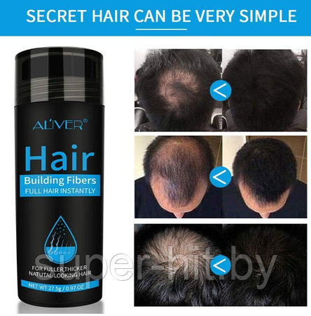 Загуститель для волос Aliver Hair Fibers ( Мedium Brown), фото 2