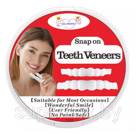 Накладные зубы Snap on Teeth Veneers. Набор для ВЕРХНИХ и НИЖНИХ зубов, фото 2