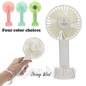 Портативный Ручной Мини Вентилятор Handy Mini Fan USB с подставкой, 3  скоростных режима, фото 2