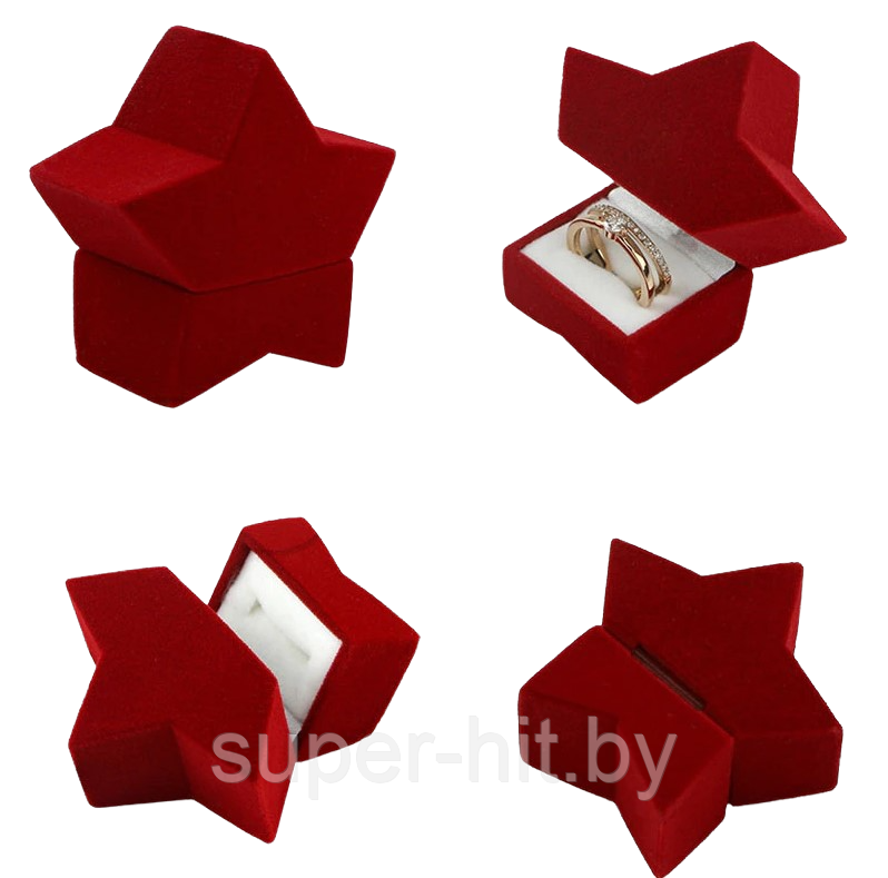 Бархатная подарочная коробочка "Красная звезда" (6 см) - фото 1 - id-p183960818