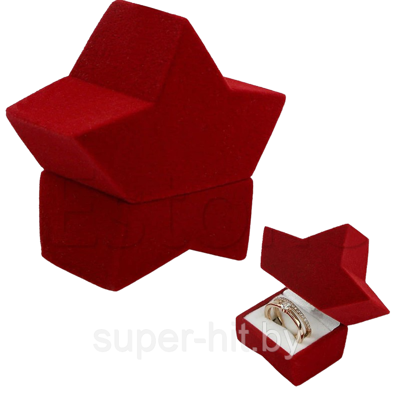 Бархатная подарочная коробочка "Красная звезда" (6 см) - фото 3 - id-p183960818
