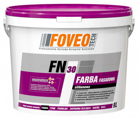 Силиконовая фасадная краска Foveo FN 30 (Польша), 10 л Baza A