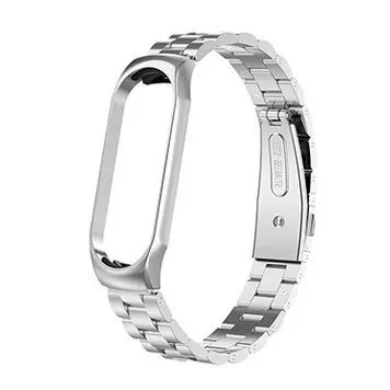 Ремешок металлический для Mi Band 5 (Ми Бенд 5) Silver (серебристый) - фото 2 - id-p144631004