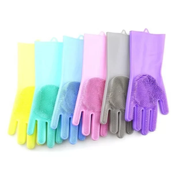 Многофункциональные силиконовые перчатки Magic Brush (зеленый) - фото 2 - id-p129687317