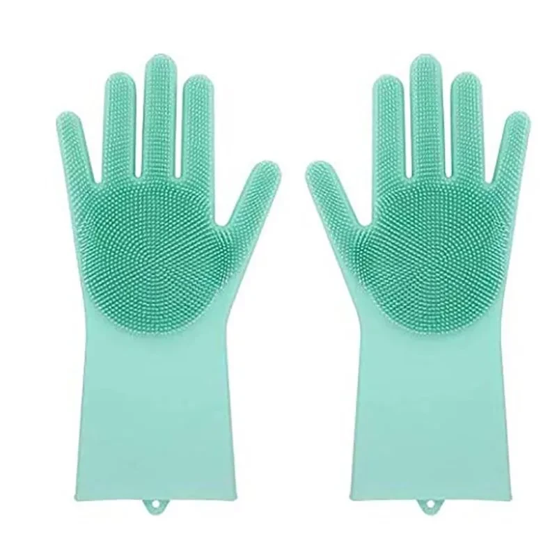 Многофункциональные силиконовые перчатки Magic Brush (зеленый) - фото 7 - id-p129687317