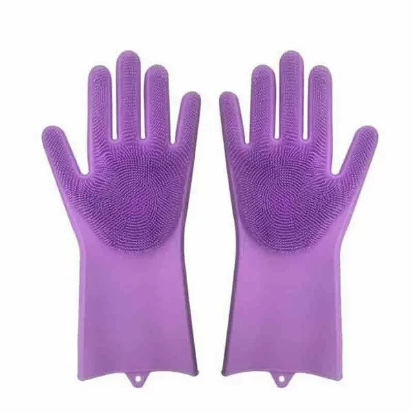 Многофункциональные силиконовые перчатки Magic Brush (фиолетовый) - фото 1 - id-p129687319