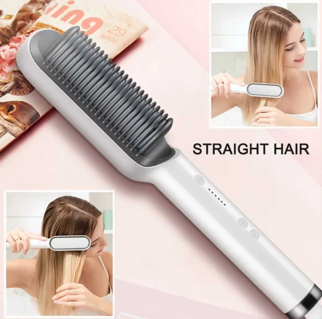 Электрическая расчёска-выпрямитель для волос Straight Comb (Белый) - фото 1 - id-p168492541