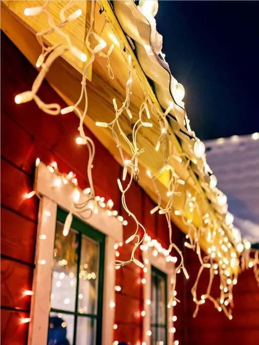 Уличная светодиодная гирлянда "Бахрома" 3 метра (жёлтый) - фото 4 - id-p168489382