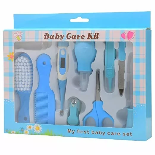 Набор для ухода за новорожденным Baby Care Kit на 10 предметов (голубой) - фото 1 - id-p134807625
