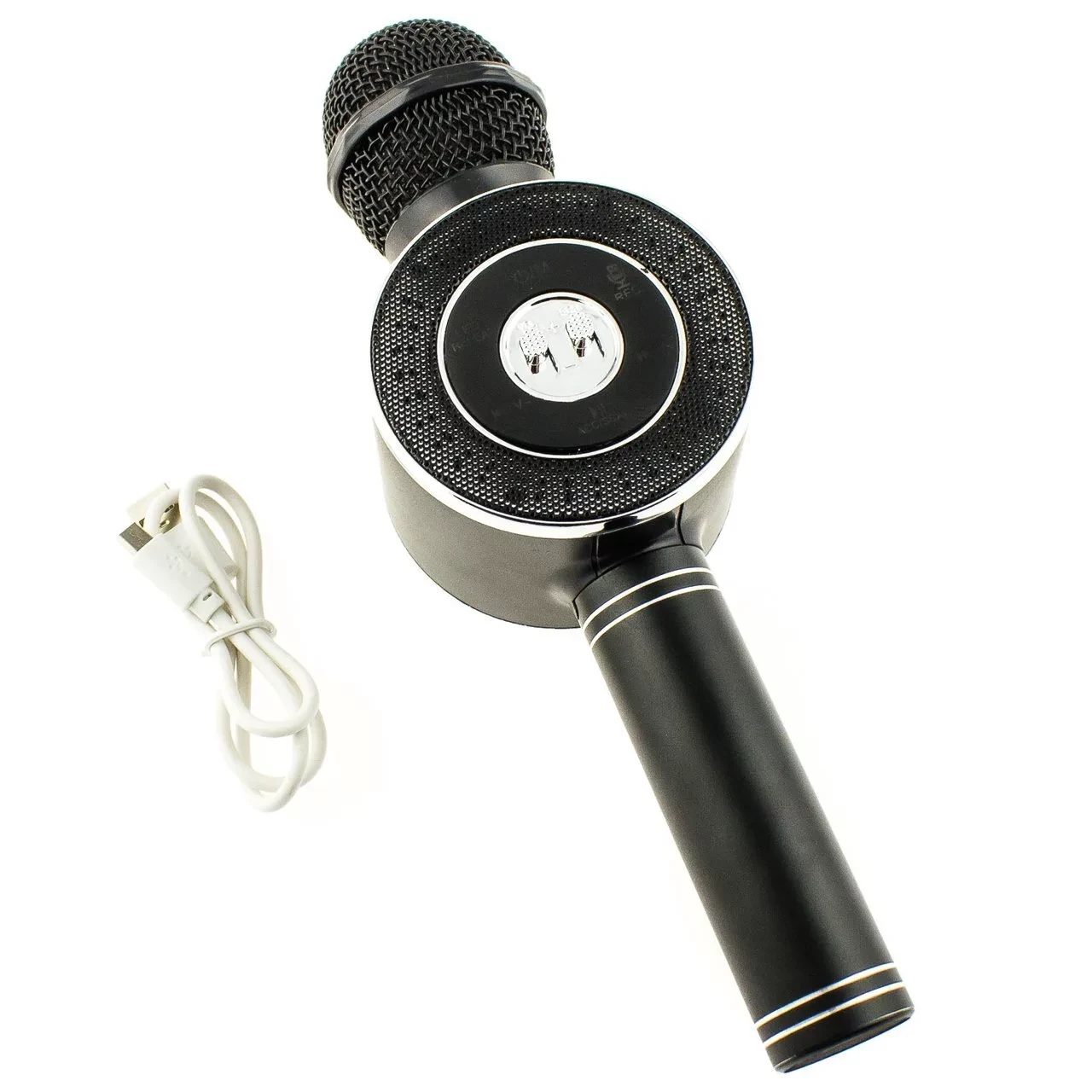 Караоке микрофон с колонкой и подсветкой WS668 Black