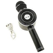 Караоке микрофон с колонкой и подсветкой WS668 Black