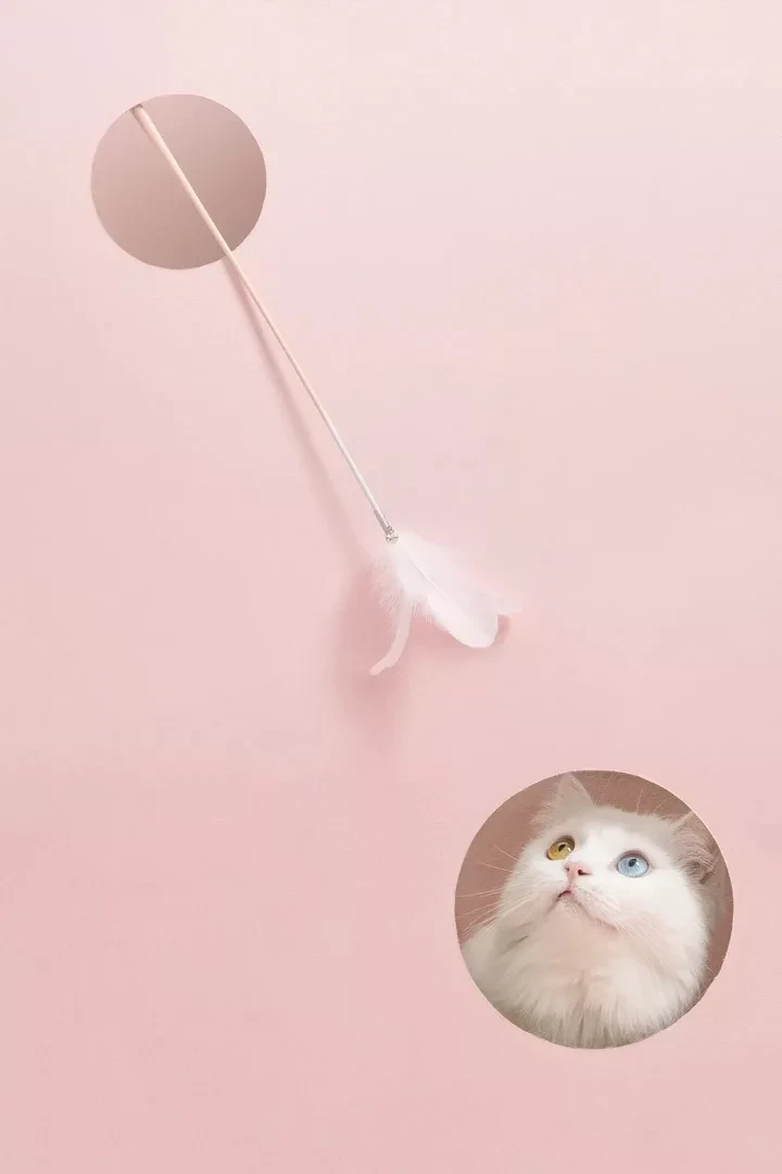Игрушка-дразнилка с перьями для кошек Xiaomi Furrytail Flamingo Cat Teaser (Розовый) - фото 3 - id-p165970354