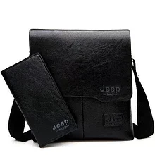 Мужская сумка планшет Jeep Buluo + Портмоне (черный)