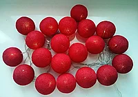 Светодиодная гирлянда "Шарики" 20 лампочек, 4 м (красный)