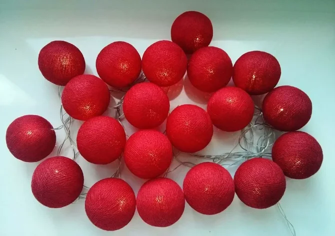 Светодиодная гирлянда "Шарики" 20 лампочек, 4 м (красный), фото 2