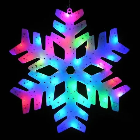 Светодиодная новогодняя гирлянда "Снежинка" фигурная (мультицвет), фото 2