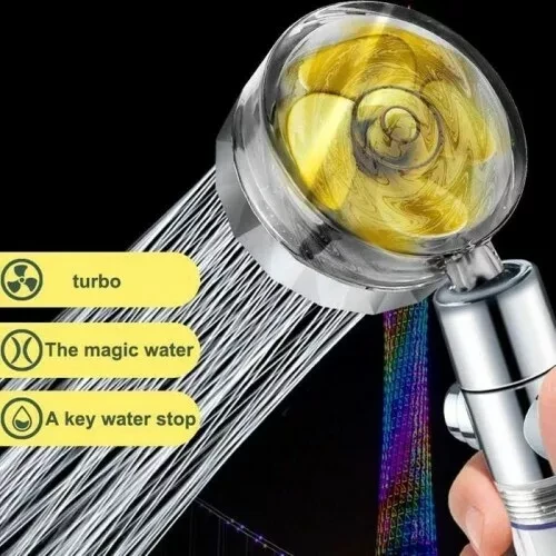 Насадка - лейка для душа с вентилятором Turbocharged Water Saving Shower SV 0615 (золото) - фото 9 - id-p168977083