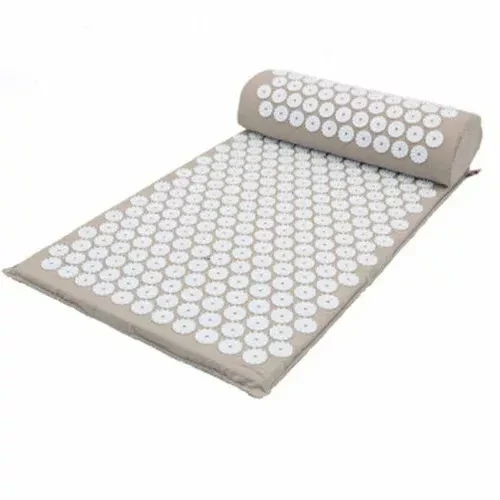 Набор для акупунктурного массажа 2 в 1 в чехле: акупунктурный коврик + акупунктурная подушка (белый)
