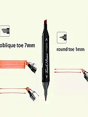 Маркеры для скетчинга (двусторонние)  набор маркеров 60 цветов, фото 3