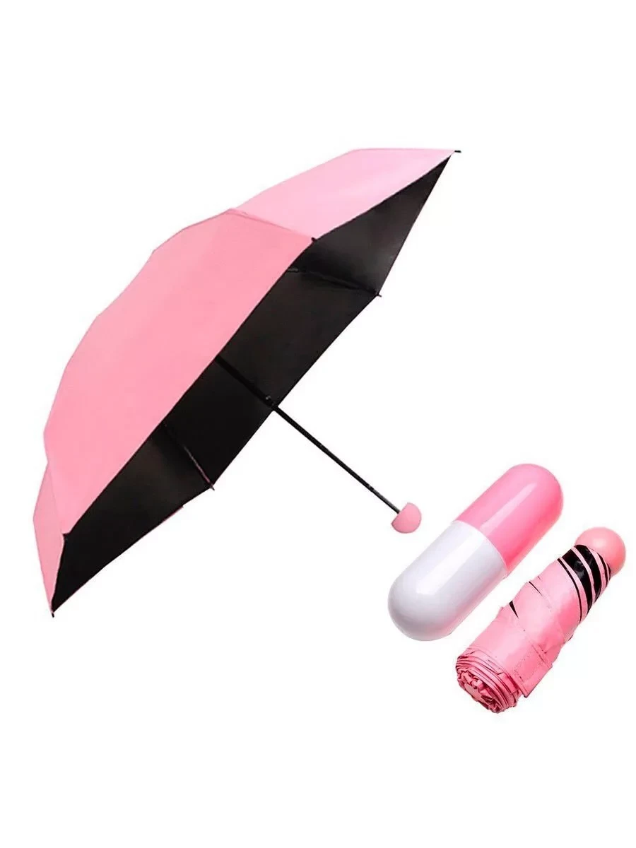 Мини зонт в капсуле (розовый) - фото 1 - id-p151143377