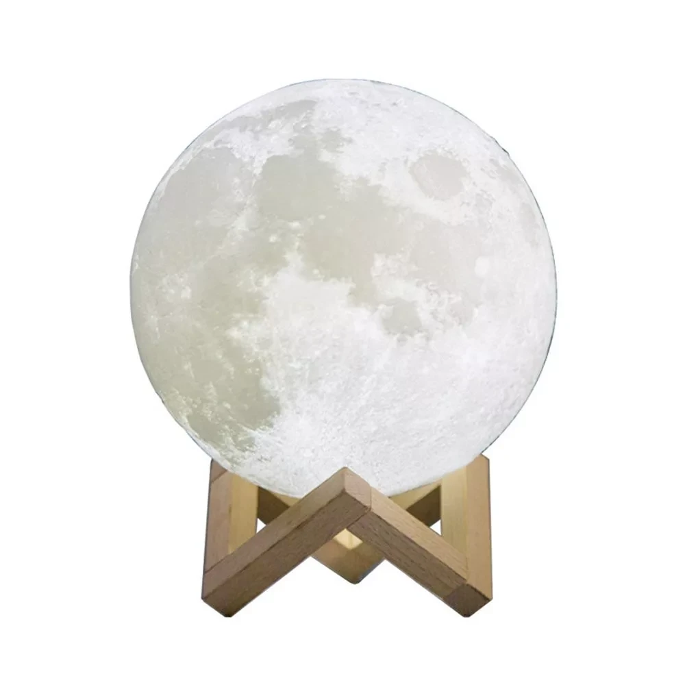 Ночник-светильник luna (Луна) с пультом и деревянной подставкой