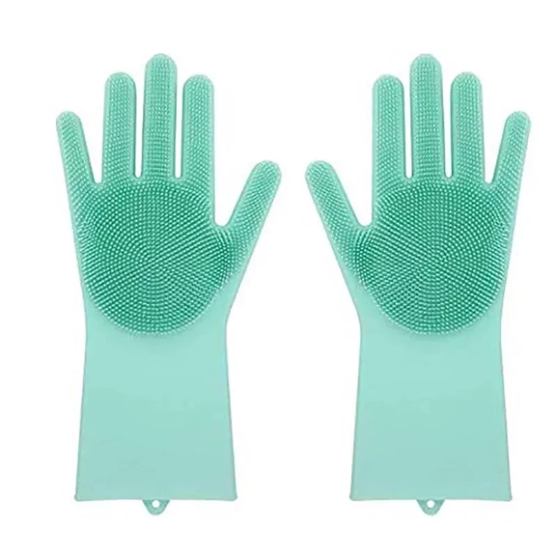 Многофункциональные силиконовые перчатки Magic Brush (зеленый) - фото 7 - id-p129708372