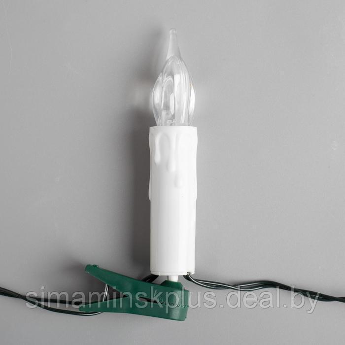 Гирлянда «Нить» 4 м с насадками «Свечи на прищепке», IP20, тёмная нить, 20 LED, свечение тёплое белое, 220 В - фото 5 - id-p183982888