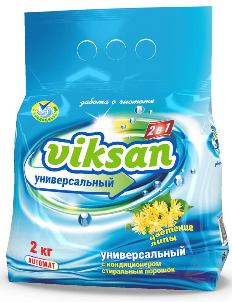 Порошок стиральный СМС "VIKSAN" автомат с кондиционером "Цветение липы", 2кг.