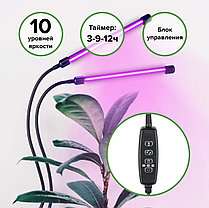 Светодиодная LED фитолампа для подсветки растений с двумя головками, фото 2