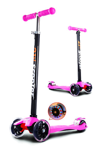 Самокат Scooter Maxi со светящимися колесами Розовый