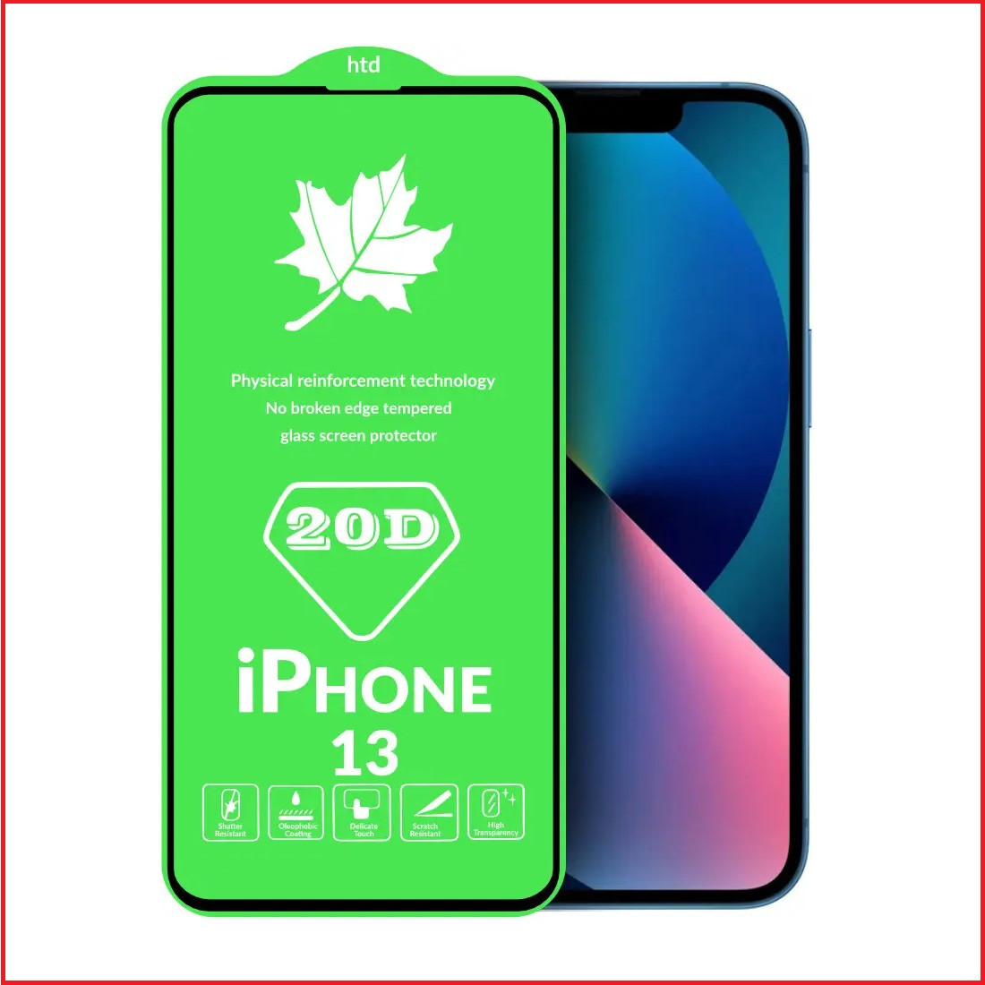 Защитное стекло 3d-20d для Apple Iphone 13 / 13 Pro черный (полная проклейка) - фото 1 - id-p167488051