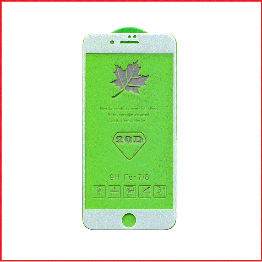 Защитное стекло 3d-20d для Apple Iphone 8 белый (полная проклейка) - фото 2 - id-p67721586