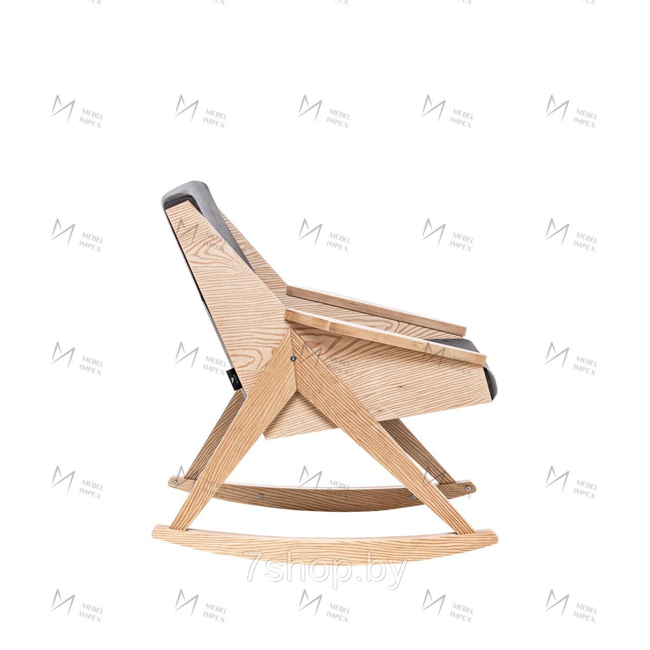 Кресло-качалка Амбер Д Дуб шпон, ткань Antonio Grafit - фото 3 - id-p184037902