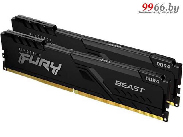 Модуль памяти Kingston Fury Beast Black DDR4 DIMM 3200Mhz PC25600 CL16 - 64Gb (2x32Gb) KF432C16BBK2/64 - фото 1 - id-p183683663