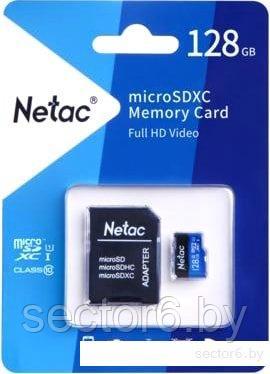 Карта памяти Netac P500 Standard 128GB NT02P500STN-128G-R + адаптер, фото 2