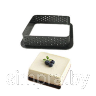 Форма для выпечки тарт Квадрат 82х82х20 мм термопластик перфорированная - фото 1 - id-p183407477