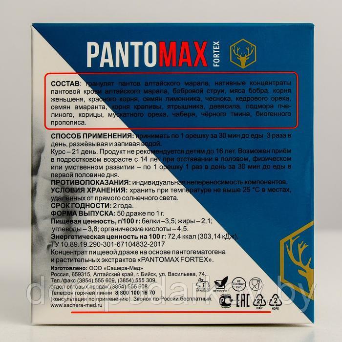 Натуральный биогенный комплекс Pantomax fortex для мужского здоровья, 50 драже - фото 3 - id-p184044528