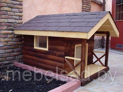 Будка для собаки деревянная "ШарикоFF №10 L" с террасой утепленная - фото 1 - id-p184088998