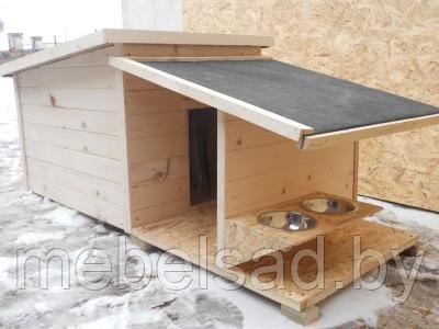 Будка для собаки деревянная "ШарикоFF №12 М" с террасой утепленная - фото 1 - id-p184089178