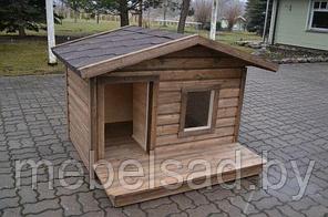 Будка для собаки деревянная "ШарикоFF №13  L" с террасой  утепленная