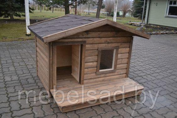 Будка для собаки деревянная "ШарикоFF №13 L" с террасой утепленная - фото 1 - id-p184089736