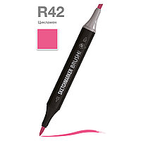 Маркер перманентный двусторонний "Sketchmarker Brush", R42 цикламен