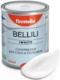 Краска BELLILI супербелая воднодисперсионная акриловая для стен и потолков (0,9л) (Finntella, Финляндия) - фото 5 - id-p184091463