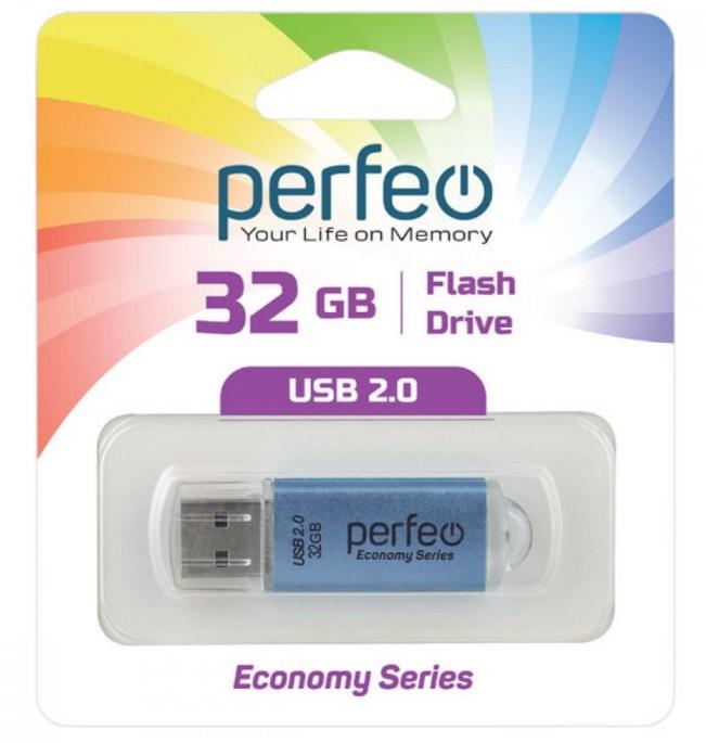 USB накопитель Perfeo с колпачком 32GB Blue (USB 2.0) - фото 1 - id-p184092134