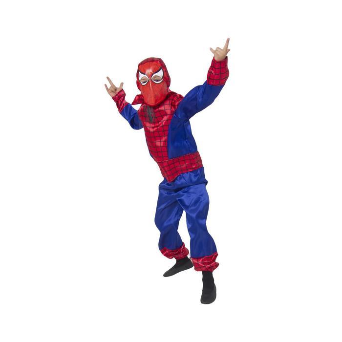 Карнавальный костюм «Человек-паук», текстиль, размер 26, рост 104 см - фото 1 - id-p184093491