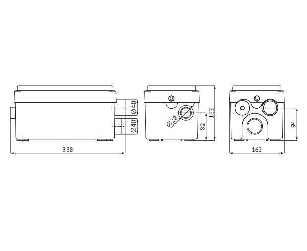 Канализационная насосная станция UNIPUMP Sanivort 255 A - фото 3 - id-p108377841