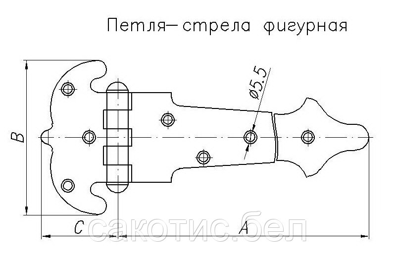 Петля-стрела фигурная, черная 200 мм - фото 2 - id-p184103295