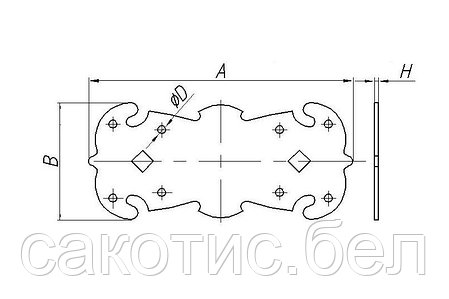 Пластина крепёжная фигурная, черная 180х80мм, фото 2